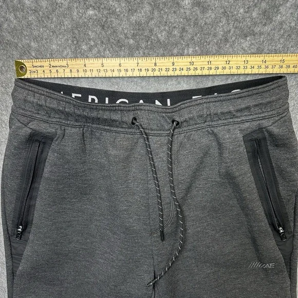 American Eagle Jogger Mens Medium 30X28 Gray Zip Pockets Sweatpants Athleisure - Picture 8 of 10